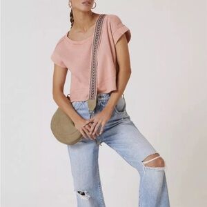 NWT Anthropologie Pilcro Cutout Sweatshirt Coral XL